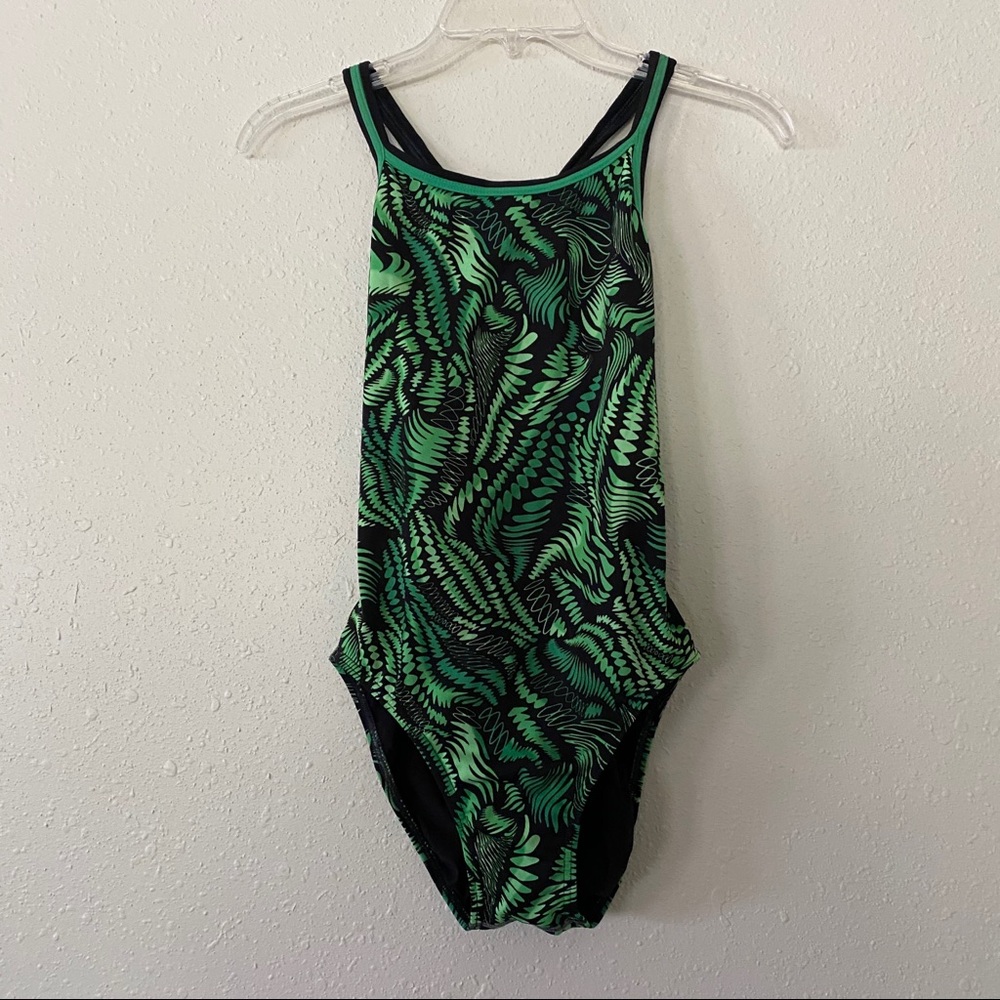 One piece Racer-Back swimsuit lime Medium
